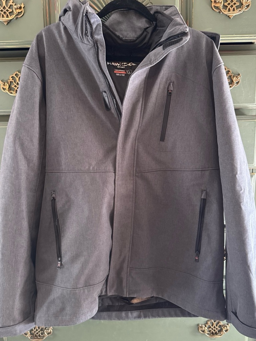 Hawke & Co Men's Gray Hooded Performance Jacket